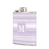 Monogramm lila Streifen Flachmann (Links)