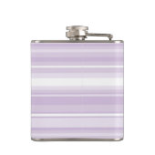 Monogramm lila Streifen Flachmann (Rückseite)