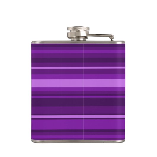 Monogramm lila Streifen Flachmann (Rückseite)