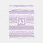 Monogramm lila Streifen Fleecedecke (Vorderseite)
