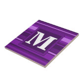 Monogramm lila Streifen Fliese (Seite)