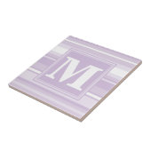 Monogramm lila Streifen Fliese (Seite)