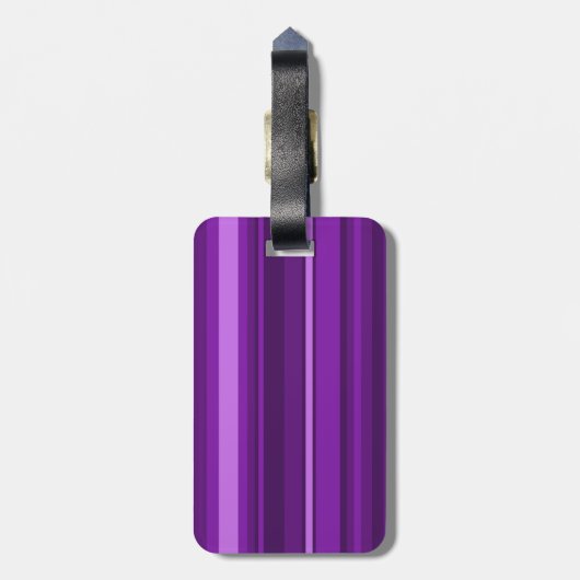 Monogramm lila Streifen Gepäckanhänger (Rückseite vertikal)