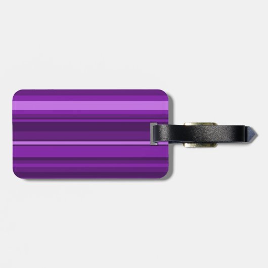 Monogramm lila Streifen Gepäckanhänger (Rückseite horizontal)