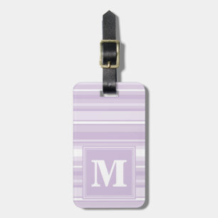 Monogramm lila Streifen Gepäckanhänger