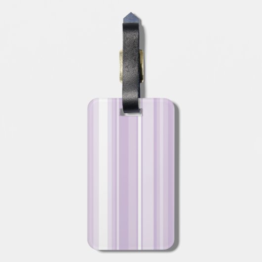 Monogramm lila Streifen Gepäckanhänger (Rückseite vertikal)