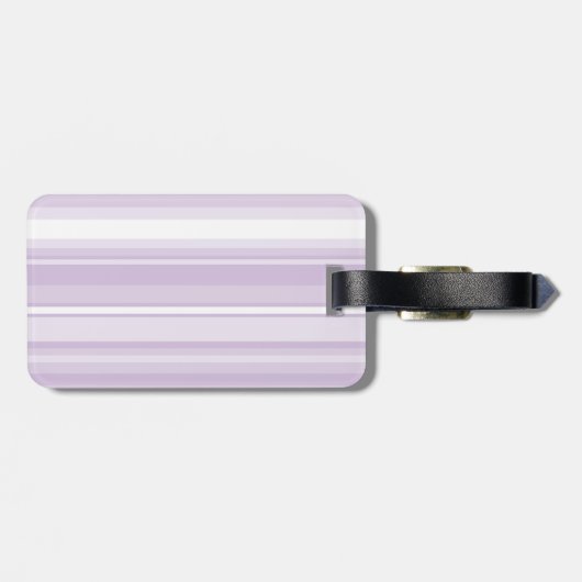 Monogramm lila Streifen Gepäckanhänger (Rückseite horizontal)