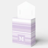 Monogramm lila Streifen Geschenkschachtel (Geöffnet)