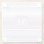 Monogramm lila Streifen Glasuntersetzer (Rückseite)