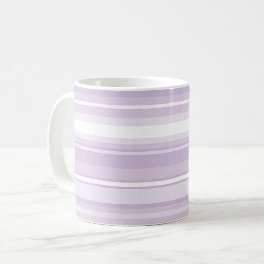 Monogramm lila Streifen Kaffeetasse (Vorderseite Links)