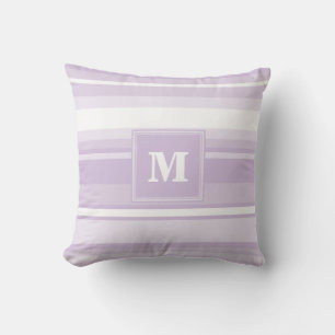 Monogramm lila Streifen Kissen
