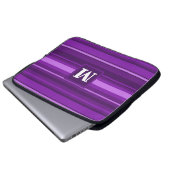 Monogramm lila Streifen Laptopschutzhülle (Vorne Knopf)