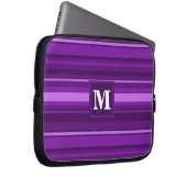 Monogramm lila Streifen Laptopschutzhülle (Vorne Rechts)