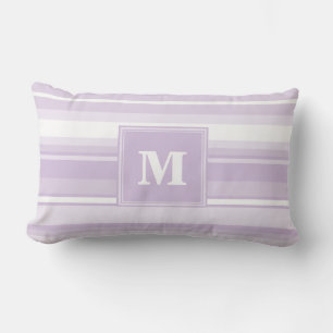 Monogramm lila Streifen Lendenkissen