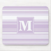 Monogramm lila Streifen Mousepad (Vorne)