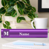 Monogramm lila Streifen Namensplakette
