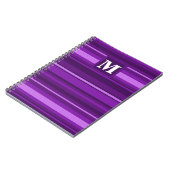 Monogramm lila Streifen Notizblock (Linke Seite)
