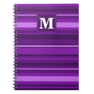 Monogramm lila Streifen Notizblock