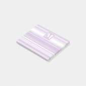 Monogramm lila Streifen Post-it Klebezettel (angewinkelt)