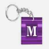 Monogramm lila Streifen Schlüsselanhänger (Vorderseite links)