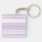 Monogramm lila Streifen Schlüsselanhänger (Rückseite)