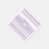 Monogramm lila Streifen Serviette (Ecke)