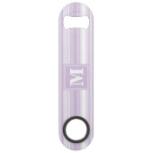 Monogramm lila Streifen Speedflaschenöffner (Vorderseite)