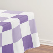 Monogramm-lila Ton-weißes Checkered Muster Tischdecke (Beispiel)