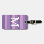 Monogramm Lila Tritone Streifen Gepäckanhänger (Vorderseite horizontal)