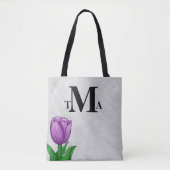 Monogramm Lila Tulip Tasche (Vorderseite)