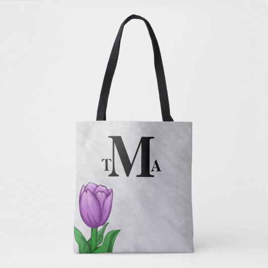 Monogramm Lila Tulip Tasche (Vorderseite)