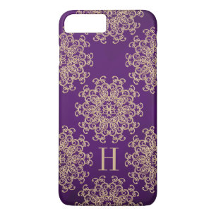Monogramm Lila und Gold-Exotische Medallion Case-Mate iPhone Hülle