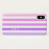 Monogramm lila und rosa vertikale Streifen Case-Mate iPhone Hülle (Rückseite (Horizontal))