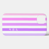 Monogramm lila und rosa vertikale Streifen Case-Mate iPhone Hülle (Rückseite (Horizontal))