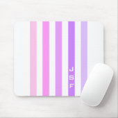 Monogramm lila und rosa vertikale Streifen Mousepad (Mit Mouse)
