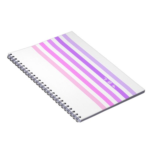 Monogramm lila und rosa vertikale Streifen Notizblock (Rechte Seite)