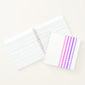 Monogramm lila und rosa vertikale Streifen Notizblock (Innenseite)