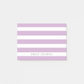 Monogramm Lila und weiße Streifen Post-it Klebezettel (Vorderseite)