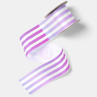 Monogramm lila und weiße Streifen Satinband