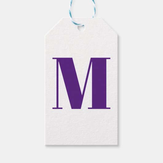 Monogramm lila violett anpassen geschenkanhänger (Vorderseite)