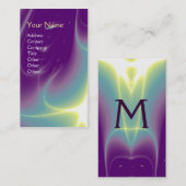 MONOGRAMM, Lila, violett, weiß Visitenkarte (Vorne/Hinten)