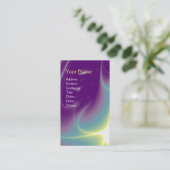 MONOGRAMM, Lila, violett, weiß Visitenkarte (Stehend Vorderseite)