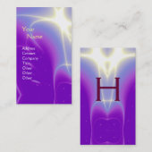 MONOGRAMM, Lila, violett, weiß Visitenkarte (Vorne/Hinten)