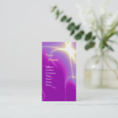 MONOGRAMM, Lila, violett, weiß Visitenkarte (Stehend Vorderseite)