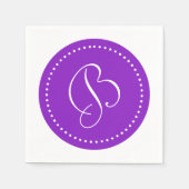Monogramm lila/weiß serviette (Vorderseite)