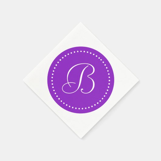 Monogramm lila/weiß serviette (Ecke)