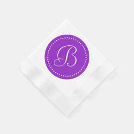 Monogramm lila/weiß serviette