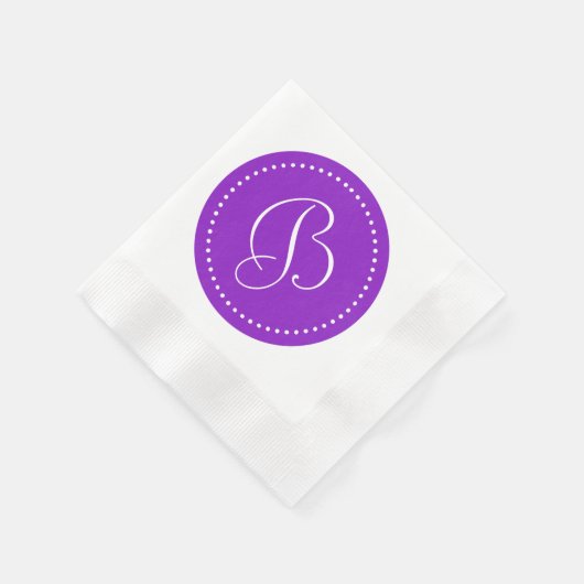 Monogramm lila/weiß serviette (Ecke)