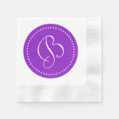 Monogramm lila/weiß serviette (Vorderseite)