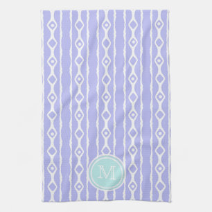 Monogramm: Lila Weiß Stripes Tuch
